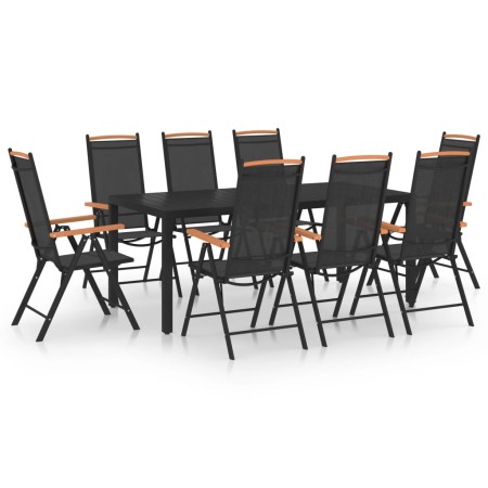 Juego de comedor de jardín 9 piezas aluminio negro de , Conjuntos de jardín - Ref: Foro24-3070627, Precio: 820,84 €, Descuent...