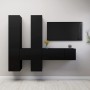 Set de muebles de salón TV 7 piezas madera ingeniería negro de , Muebles TV - Ref: Foro24-3078823, Precio: 216,72 €, Descuent...
