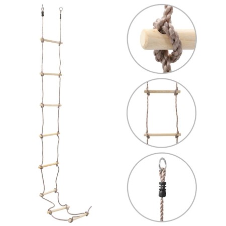 Escalera de cuerda para niños madera 290 cm de , Cuerda de escalada - Ref: Foro24-91803, Precio: 28,34 €, Descuento: %