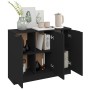 Aparador de madera contrachapada negro 90,5x30x70 cm de , Aparadores - Ref: Foro24-811188, Precio: 80,80 €, Descuento: -5%%