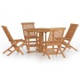 Set de comedor de jardín plegable 5 pzas madera maciza de teca de , Conjuntos de jardín - Ref: Foro24-3096573, Precio: 478,03...