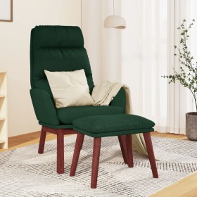 Sillón de relax con reposapiés tela verde oscuro de , Sillones - Ref: Foro24-3097568, Precio: 149,52 €, Descuento: %