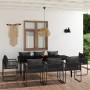 Juego de comedor de jardín 9 piezas negro de , Conjuntos de jardín - Ref: Foro24-3099082, Precio: 735,55 €, Descuento: %