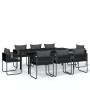 Juego de comedor de jardín 9 piezas negro de , Conjuntos de jardín - Ref: Foro24-3099082, Precio: 735,55 €, Descuento: %