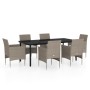 Juego de comedor de jardín 7 piezas con cojines beige y negro de , Conjuntos de jardín - Ref: Foro24-3099297, Precio: 599,64 ...