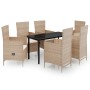 Juego de comedor de jardín 7 piezas con cojines beige de , Conjuntos de jardín - Ref: Foro24-3099440, Precio: 806,10 €, Descu...