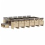 Set comedor de jardín 17 pzas con cojines ratán sintético beige en Conjuntos de jardín | Comprar online en Foru.es