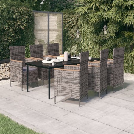 Juego de comedor de jardín 7 piezas con cojines gris de , Conjuntos de jardín - Ref: Foro24-3099435, Precio: 1,00 €, Descuent...