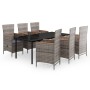 Juego de comedor de jardín 7 piezas con cojines gris de , Conjuntos de jardín - Ref: Foro24-3099435, Precio: 1,00 €, Descuent...