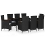Juego de comedor de jardín 9 piezas con cojines negro de , Conjuntos de jardín - Ref: Foro24-3099468, Precio: 1,00 €, Descuen...