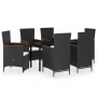 Juego de comedor de jardín 7 piezas con cojines negro de , Conjuntos de jardín - Ref: Foro24-3099461, Precio: 908,61 €, Descu...