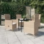 Juego de comedor de jardín 5 piezas con cojines beige de , Conjuntos de jardín - Ref: Foro24-3099456, Precio: 562,09 €, Descu...