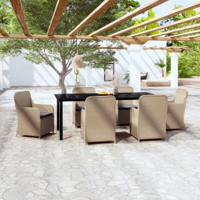Juego de comedor para jardín 7 piezas con cojines marrón de , Conjuntos de jardín - Ref: Foro24-3099539, Precio: 1,00 €, Desc...