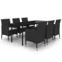 Set comedor de jardín 7 pzas y cojines ratán sintético y vidrio de , Conjuntos de jardín - Ref: Foro24-3099683, Precio: 627,0...