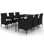 Set comedor de jardín 7 pzas y cojines ratán sintético y vidrio de , Conjuntos de jardín - Ref: Foro24-3099731, Precio: 542,8...
