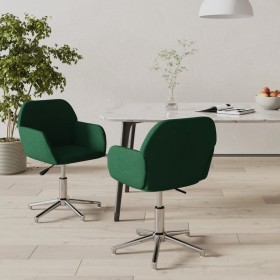 Sillas de comedor giratorias 2 uds tela verde oscuro de , Sillas de comedor - Ref: Foro24-3103035, Precio: 164,51 €, Descuent...