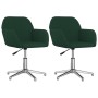 Sillas de comedor giratorias 2 uds tela verde oscuro de , Sillas de comedor - Ref: Foro24-3103035, Precio: 164,51 €, Descuent...