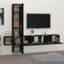 Set de muebles para TV 5 piezas madera contrachapada negro de , Muebles TV - Ref: Foro24-3114247, Precio: 197,93 €, Descuento...