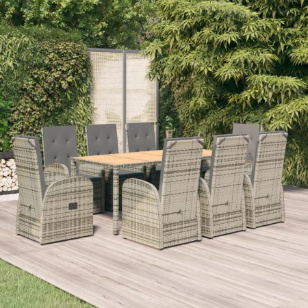 Set comedor jardín 9 pzas y cojines ratán sintético gris de , Conjuntos de jardín - Ref: Foro24-3157589, Precio: 1,00 €, Desc...