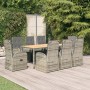 Set comedor jardín 9 pzas y cojines ratán sintético gris de , Conjuntos de jardín - Ref: Foro24-3157589, Precio: 1,00 €, Desc...