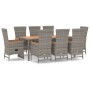 Set comedor jardín 9 pzas y cojines ratán sintético gris de , Conjuntos de jardín - Ref: Foro24-3157554, Precio: 1,00 €, Desc...