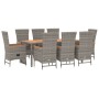 Set comedor jardín 9 pzas y cojines ratán sintético gris de , Conjuntos de jardín - Ref: Foro24-3157554, Precio: 1,00 €, Desc...
