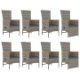 Set comedor jardín 9 pzas y cojines ratán sintético gris de , Conjuntos de jardín - Ref: Foro24-3157554, Precio: 1,00 €, Desc...
