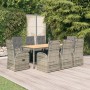 Set comedor jardín 9 pzas y cojines ratán sintético gris de , Conjuntos de jardín - Ref: Foro24-3157596, Precio: 1,00 €, Desc...