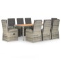 Set comedor jardín 9 pzas y cojines ratán sintético gris de , Conjuntos de jardín - Ref: Foro24-3157596, Precio: 1,00 €, Desc...