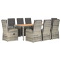 Set comedor jardín 9 pzas y cojines ratán sintético gris de , Conjuntos de jardín - Ref: Foro24-3157596, Precio: 1,00 €, Desc...