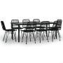 Juego de comedor de jardín 9 piezas ratán sintético negro de , Conjuntos de jardín - Ref: Foro24-3157900, Precio: 777,29 €, D...