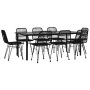 Juego de comedor de jardín 9 piezas ratán sintético negro de , Conjuntos de jardín - Ref: Foro24-3157900, Precio: 777,29 €, D...