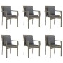 Set comedor jardín 7 pzas y cojines ratán sintético negro gris de , Conjuntos de jardín - Ref: Foro24-3185117, Precio: 565,64...