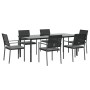Juego comedor jardín 7 piezas y cojines ratán sintético y acero de , Conjuntos de jardín - Ref: Foro24-3187029, Precio: 471,3...