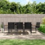 Juego de comedor para jardín 9 piezas acero y textilene negro de , Conjuntos de jardín - Ref: Foro24-3187048, Precio: 573,08 ...