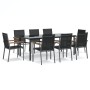 Juego de comedor para jardín 9 piezas acero y textilene negro de , Conjuntos de jardín - Ref: Foro24-3187048, Precio: 573,08 ...