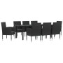 Juego de comedor de jardín 9 pzas ratán sintético y acero negro de , Conjuntos de jardín - Ref: Foro24-3203351, Precio: 689,1...