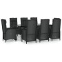 Set de comedor de jardín 9 pzas y cojines ratán sintético negro de , Conjuntos de jardín - Ref: Foro24-3185176, Precio: 1,00 ...