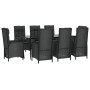 Set de comedor de jardín 9 pzas y cojines ratán sintético negro de , Conjuntos de jardín - Ref: Foro24-3185176, Precio: 1,00 ...