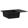 Fregadero de cocina con rebosadero ovalado granito negro de , Fregaderos - Ref: Foro24-147101, Precio: 137,12 €, Descuento: %