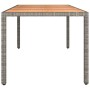 Mesa de jardín ratán PE gris y superficie madera maciza acacia de , Mesas de jardín - Ref: Foro24-319555, Precio: 165,04 €, D...