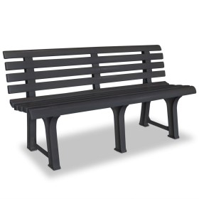 Banco de jardín plástico gris antracita 145,5 cm de , Bancos de jardín - Ref: Foro24-43585, Precio: 91,86 €, Descuento: %