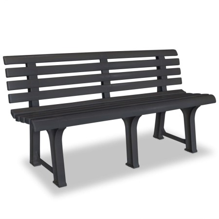 Banco de jardín plástico gris antracita 145,5 cm de , Bancos de jardín - Ref: Foro24-43585, Precio: 91,86 €, Descuento: %