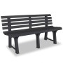 Banco de jardín plástico gris antracita 145,5 cm de , Bancos de jardín - Ref: Foro24-43585, Precio: 91,86 €, Descuento: %