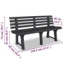 Banco de jardín plástico gris antracita 145,5 cm de , Bancos de jardín - Ref: Foro24-43585, Precio: 91,86 €, Descuento: %