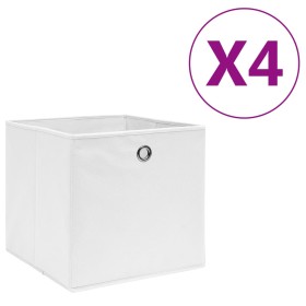 Cajas de almacenaje 4 uds tela no tejida blanco 28x28x28 cm de , Cestas para almacenaje - Ref: Foro24-325207, Precio: 22,32 €...