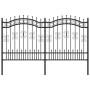 Valla de jardín con punta de lanza acero recubierto negro 165cm de , Paneles de vallas - Ref: Foro24-151086, Precio: 223,10 €...