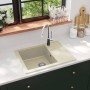 Fregadero de cocina con rebosadero ovalado granito beige de , Fregaderos - Ref: Foro24-147103, Precio: 157,83 €, Descuento: -5%%
