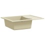 Fregadero de cocina con rebosadero ovalado granito beige de , Fregaderos - Ref: Foro24-147103, Precio: 157,83 €, Descuento: -5%%