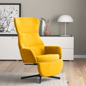 Sillón de relax con reposapiés terciopelo amarillo mostaza de , Sillones - Ref: Foro24-3097502, Precio: 126,98 €, Descuento: ...